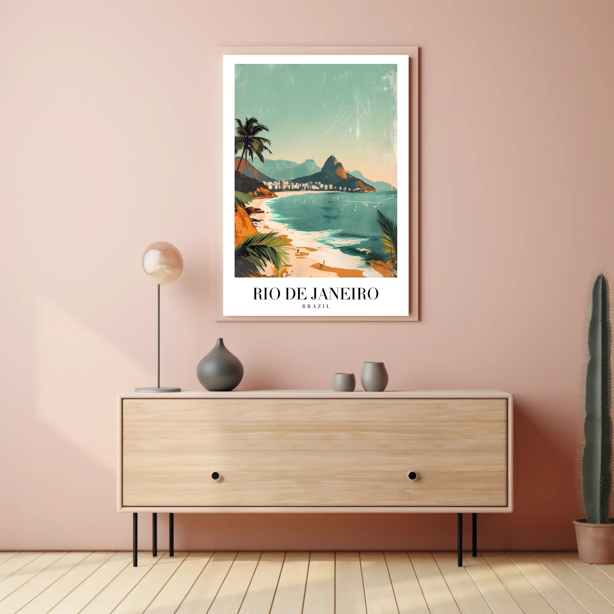Scenic Rio de Janeiro Travel Vintage Style Poster PosterGoat