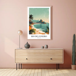 Scenic Rio de Janeiro Travel Vintage Style Poster PosterGoat