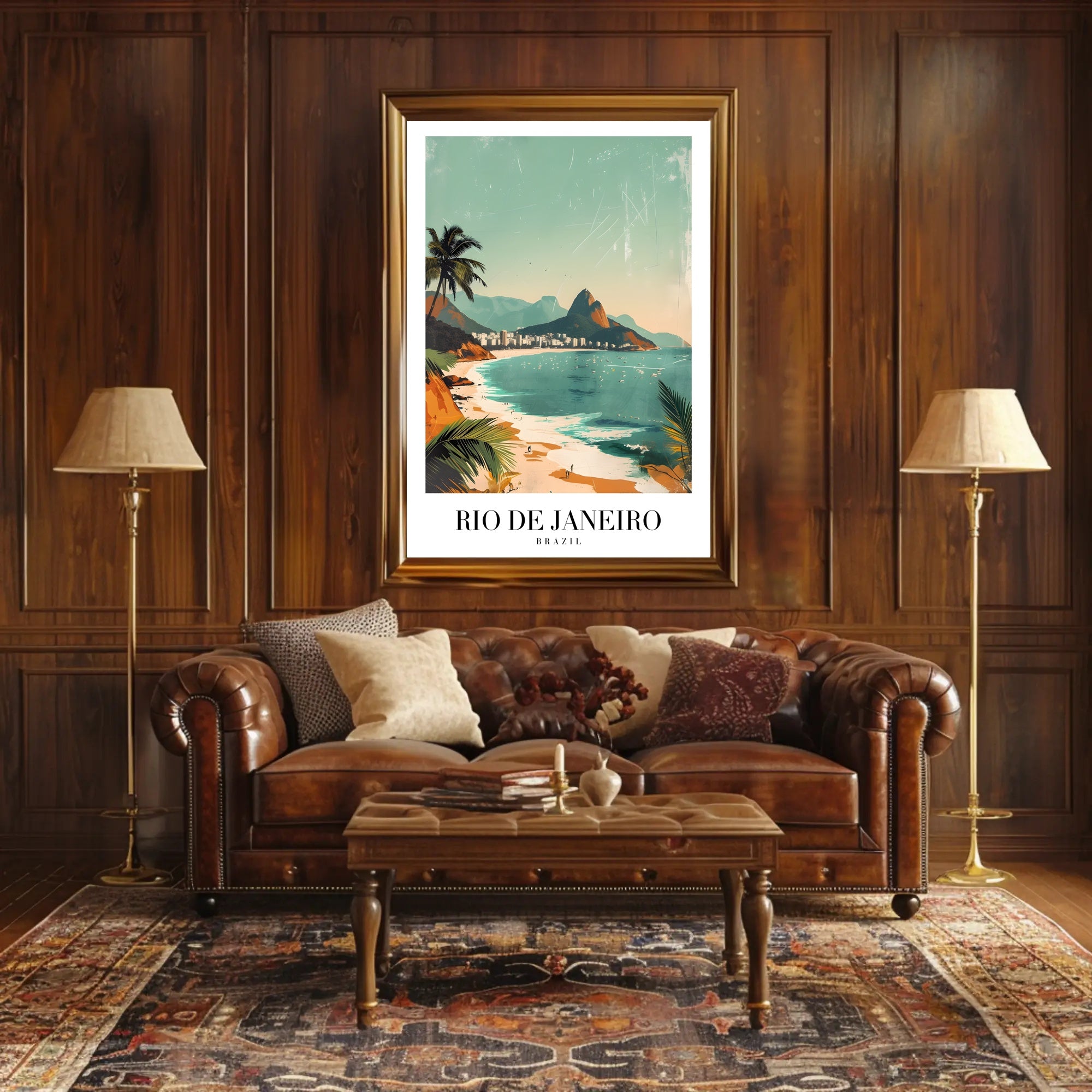 Scenic Rio de Janeiro Travel Vintage Style Poster PosterGoat