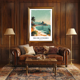 Scenic Rio de Janeiro Travel Vintage Style Poster PosterGoat