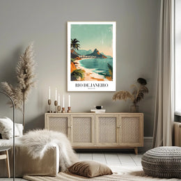 Scenic Rio de Janeiro Travel Vintage Style Poster PosterGoat