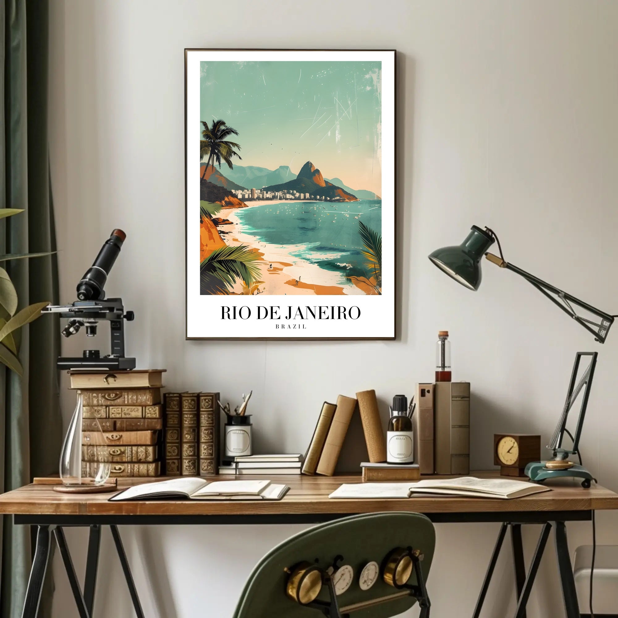 Scenic Rio de Janeiro Travel Vintage Style Poster PosterGoat