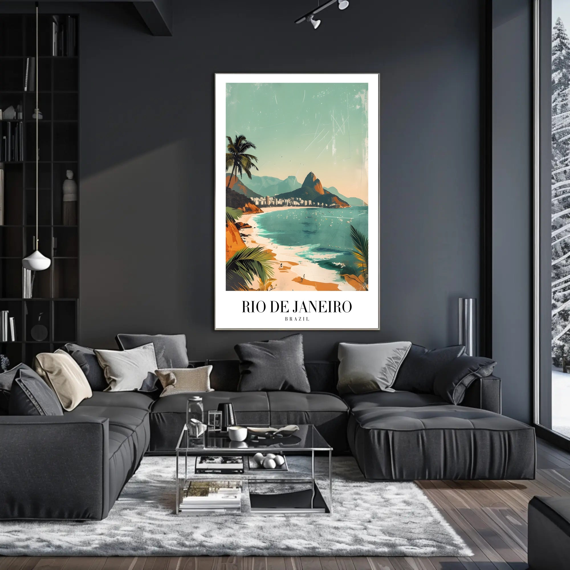 Scenic Rio de Janeiro Travel Vintage Style Poster PosterGoat