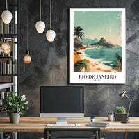 Scenic Rio de Janeiro Travel Vintage Style Poster PosterGoat