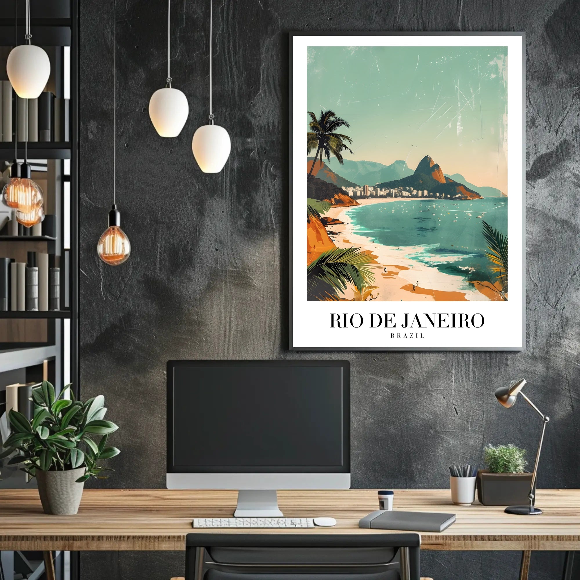 Scenic Rio de Janeiro Travel Vintage Style Poster PosterGoat