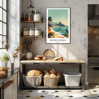 Scenic Rio de Janeiro Travel Vintage Style Poster PosterGoat