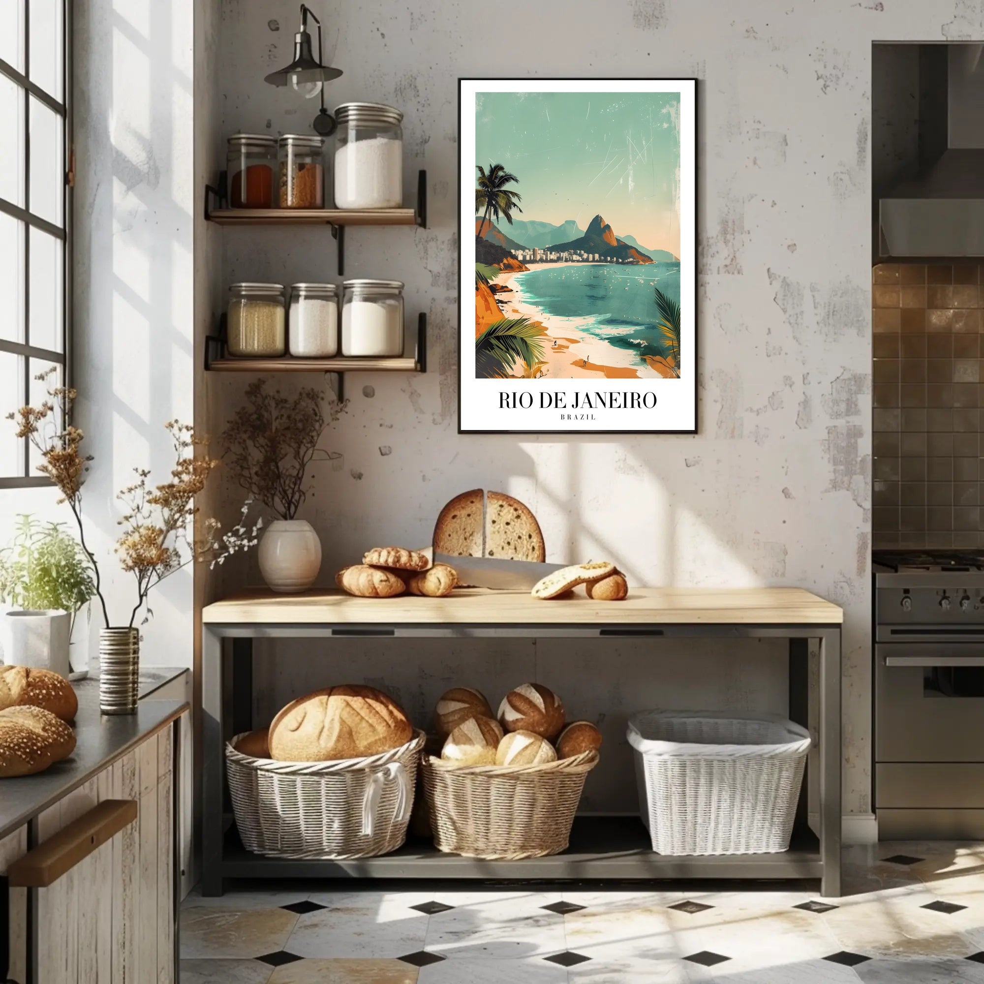 Scenic Rio de Janeiro Travel Vintage Style Poster PosterGoat