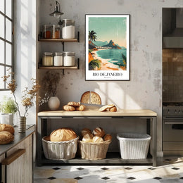 Scenic Rio de Janeiro Travel Vintage Style Poster PosterGoat