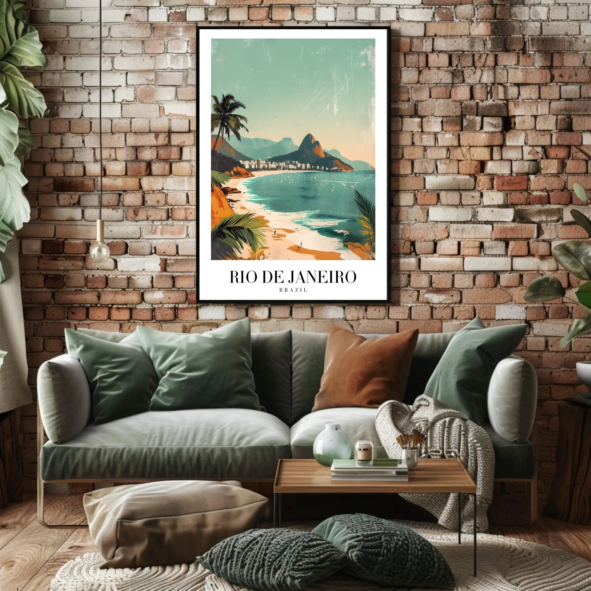 Scenic Rio de Janeiro Travel Vintage Style Poster PosterGoat