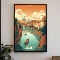 Scenic River View in Rome Travel Poster PosterGoat