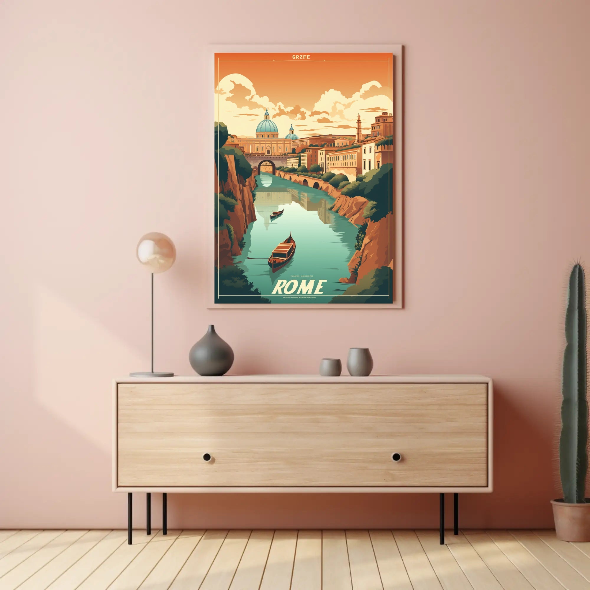 Scenic River View in Rome Travel Poster PosterGoat