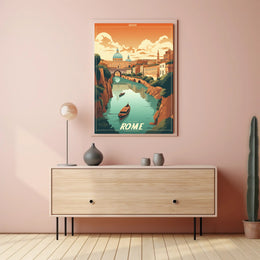 Scenic River View in Rome Travel Poster PosterGoat