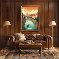 Scenic River View in Rome Travel Poster PosterGoat