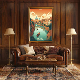 Scenic River View in Rome Travel Poster PosterGoat