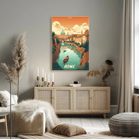 Scenic River View in Rome Travel Poster PosterGoat