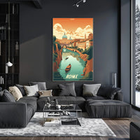 Scenic River View in Rome Travel Poster PosterGoat