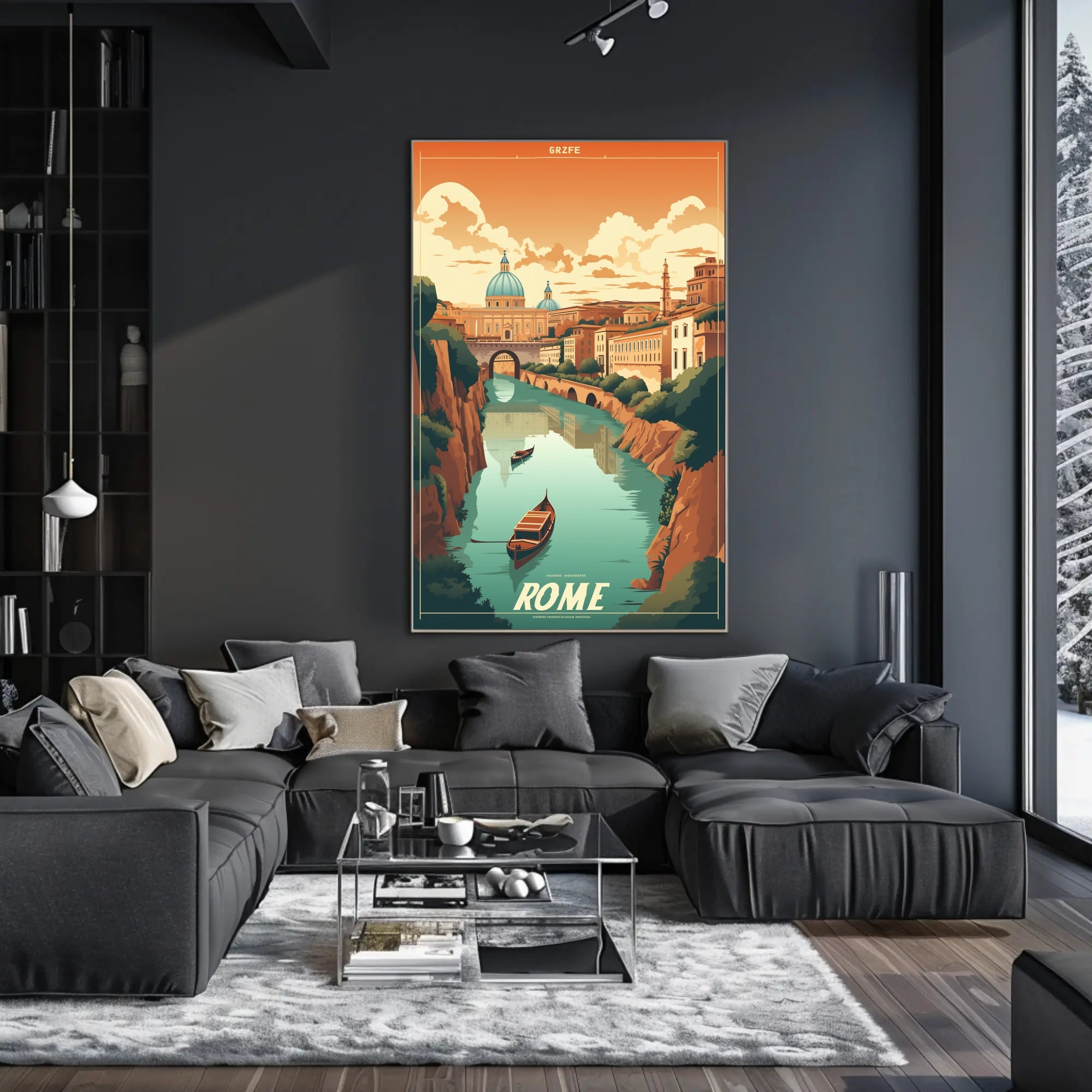 Scenic River View in Rome Travel Poster PosterGoat