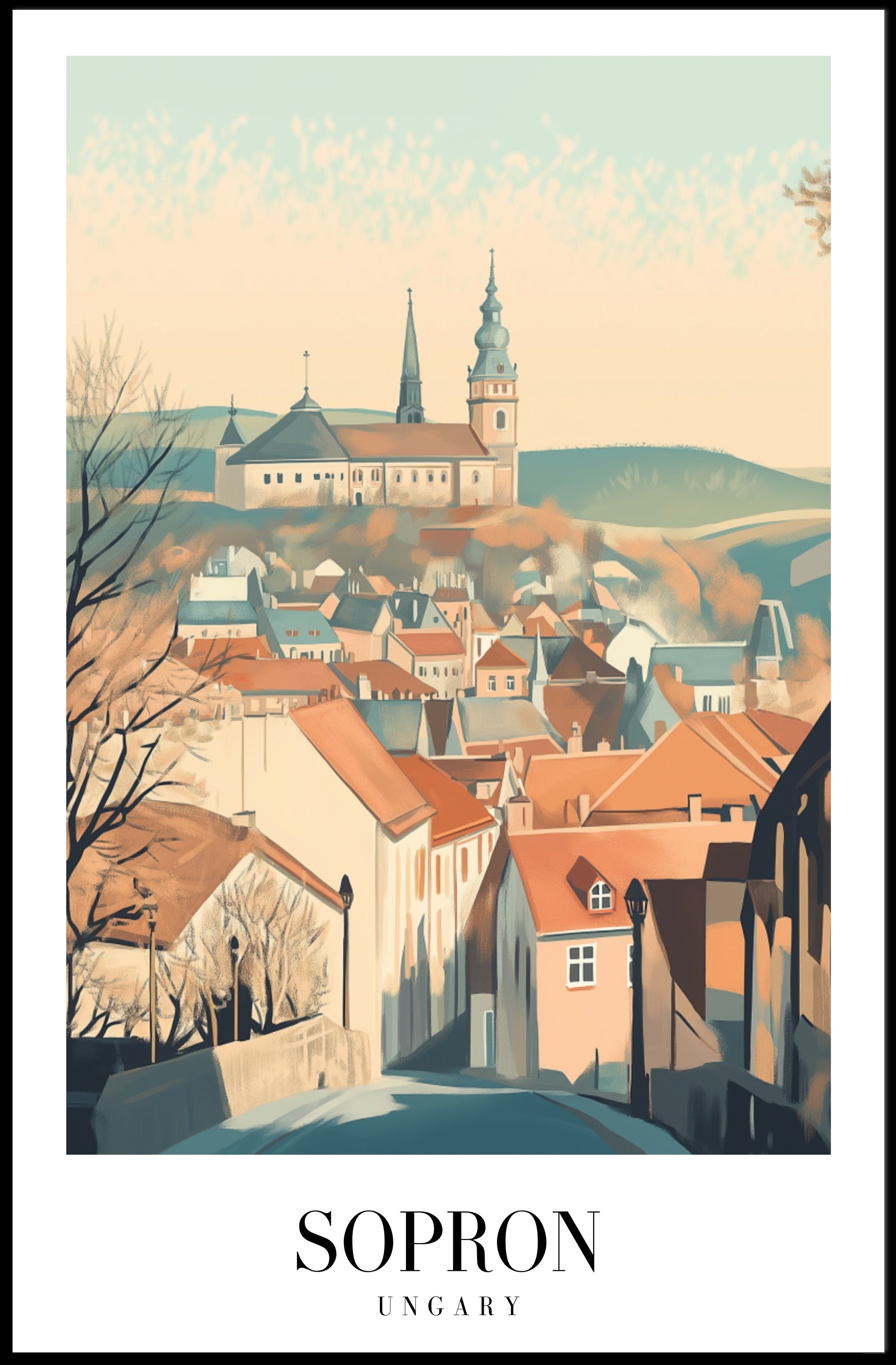 Scenic Sopron Hungary Travel Poster PosterGoat