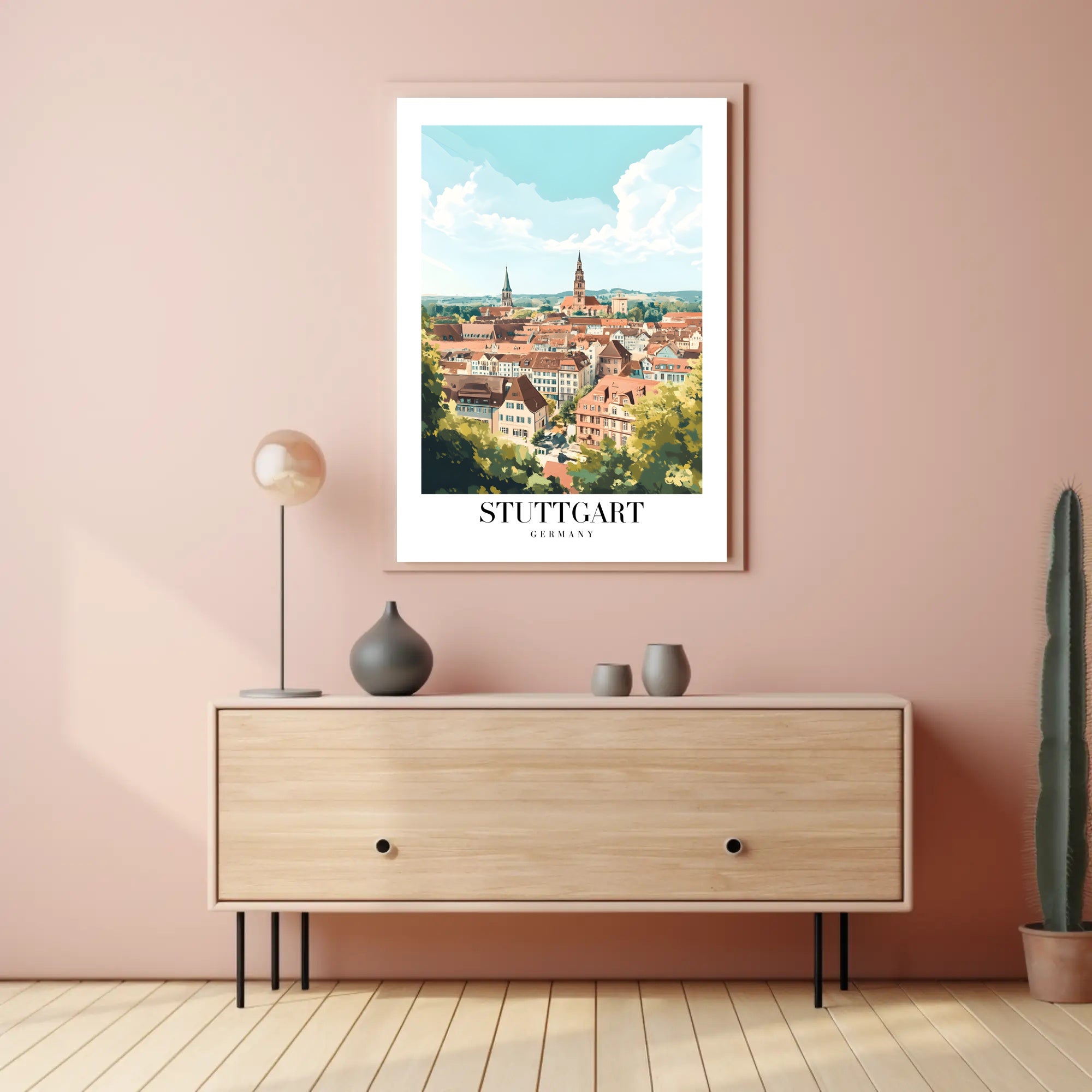 Scenic Stuttgart Urban Landscape Travel Poster PosterGoat