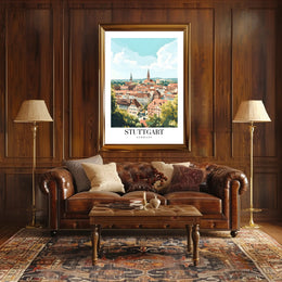 Scenic Stuttgart Urban Landscape Travel Poster PosterGoat
