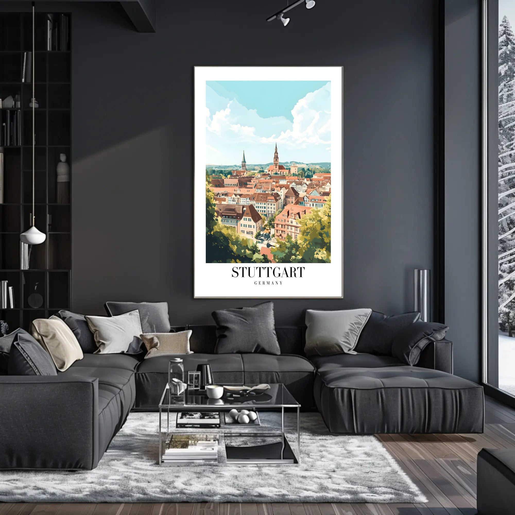Scenic Stuttgart Urban Landscape Travel Poster PosterGoat