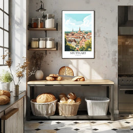 Scenic Stuttgart Urban Landscape Travel Poster PosterGoat