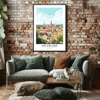 Scenic Stuttgart Urban Landscape Travel Poster PosterGoat