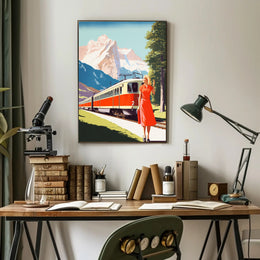 Scenic Train Adventure in Swiss Alps Travel Poster PosterGoat