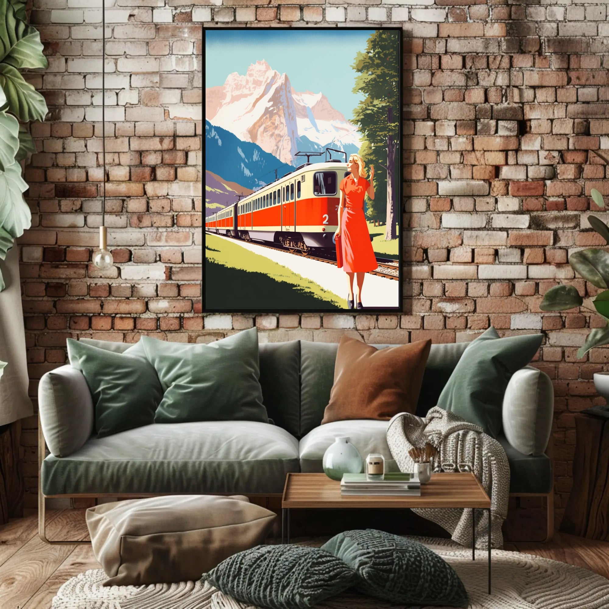 Scenic Train Adventure in Swiss Alps Travel Poster PosterGoat
