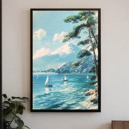 Scenic Tranquil Lake and Mountain Travel Poster PosterGoat