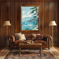 Scenic Tranquil Lake and Mountain Travel Poster PosterGoat