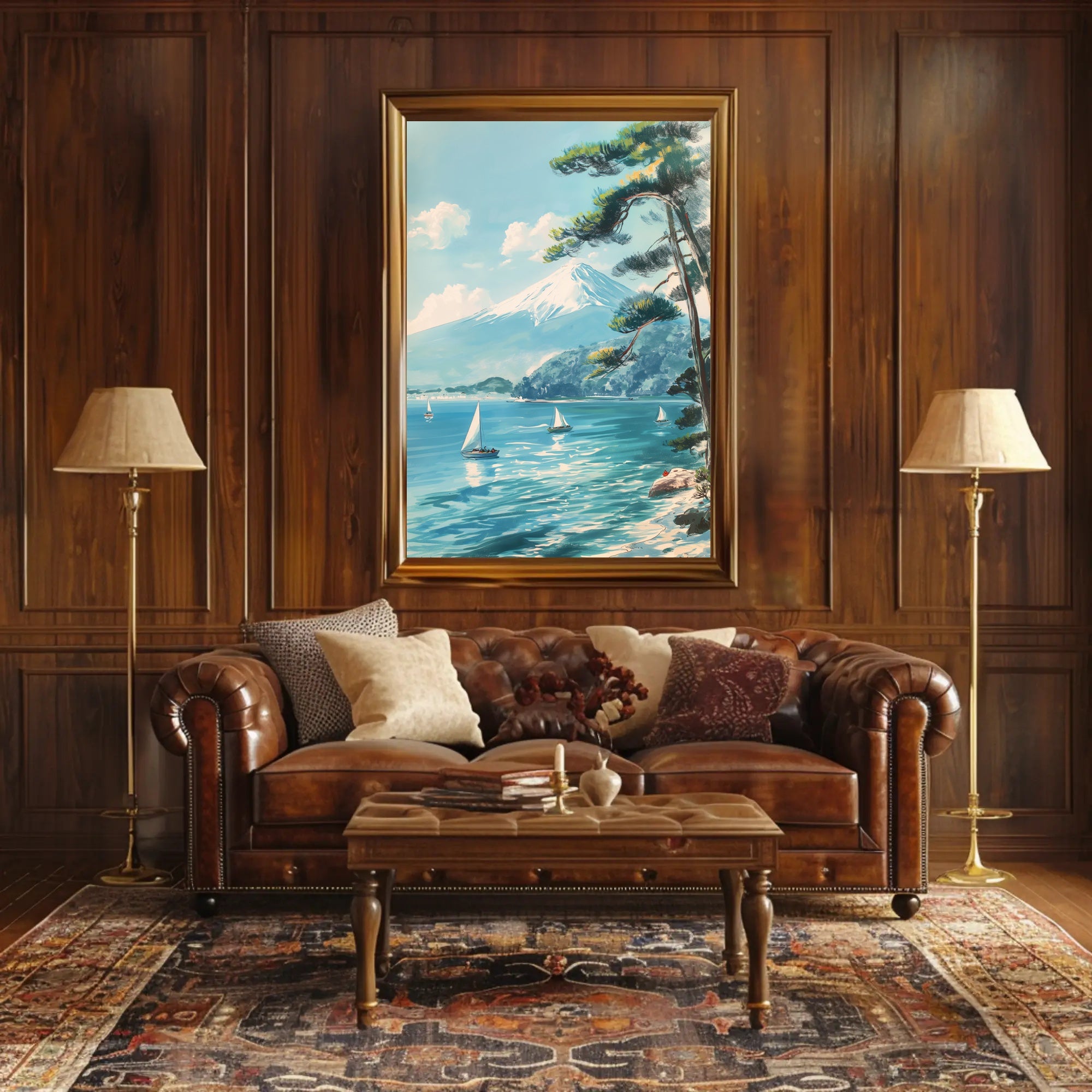 Scenic Tranquil Lake and Mountain Travel Poster PosterGoat