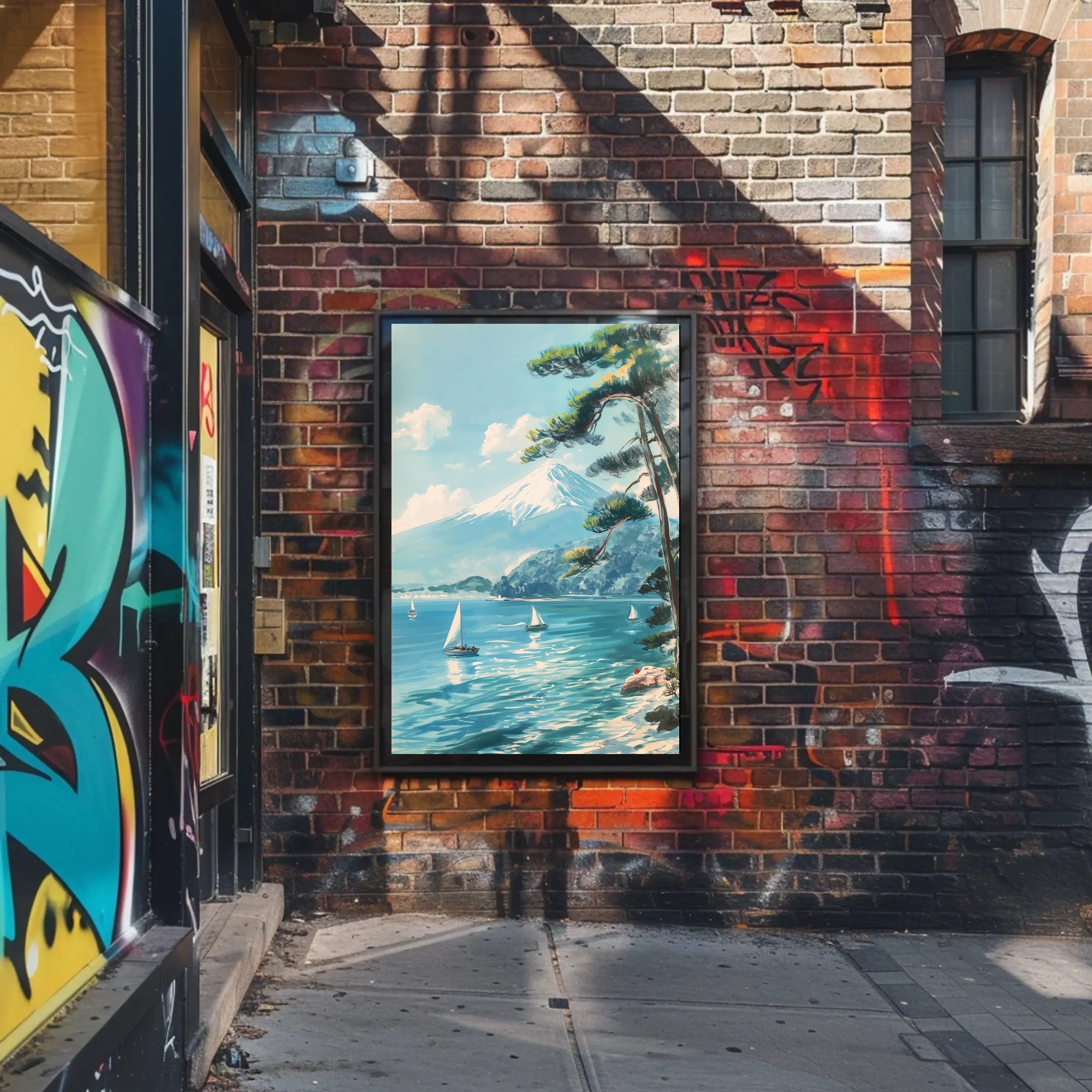 Scenic Tranquil Lake and Mountain Travel Poster PosterGoat