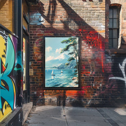 Scenic Tranquil Lake and Mountain Travel Poster PosterGoat