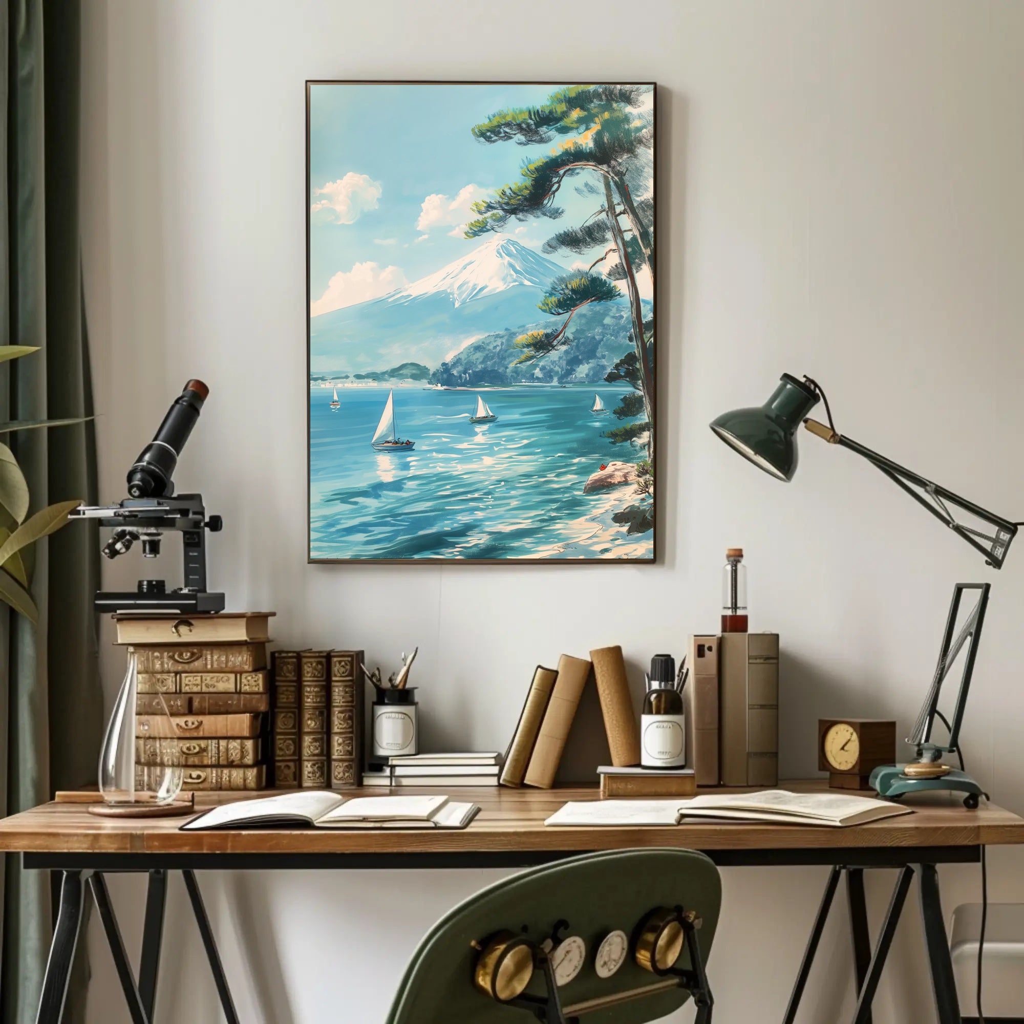 Scenic Tranquil Lake and Mountain Travel Poster PosterGoat