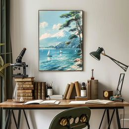 Scenic Tranquil Lake and Mountain Travel Poster PosterGoat