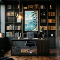 Scenic Tranquil Lake and Mountain Travel Poster PosterGoat