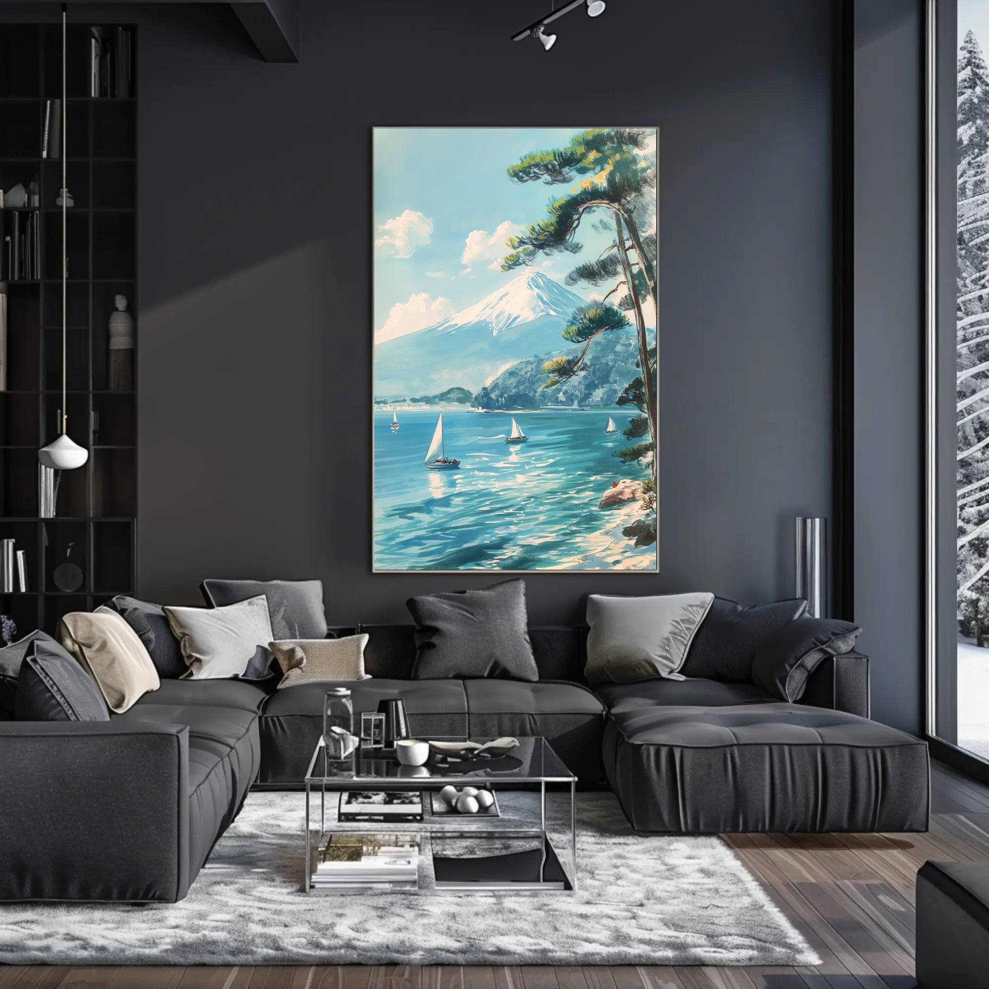 Scenic Tranquil Lake and Mountain Travel Poster PosterGoat