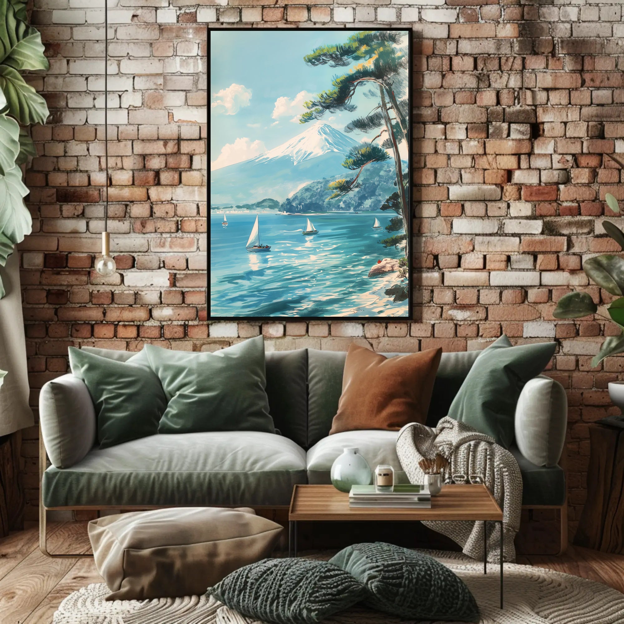 Scenic Tranquil Lake and Mountain Travel Poster PosterGoat