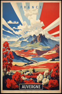 Scenic View of Auvergne: Vibrant Vintage Travel Poster PosterGoat