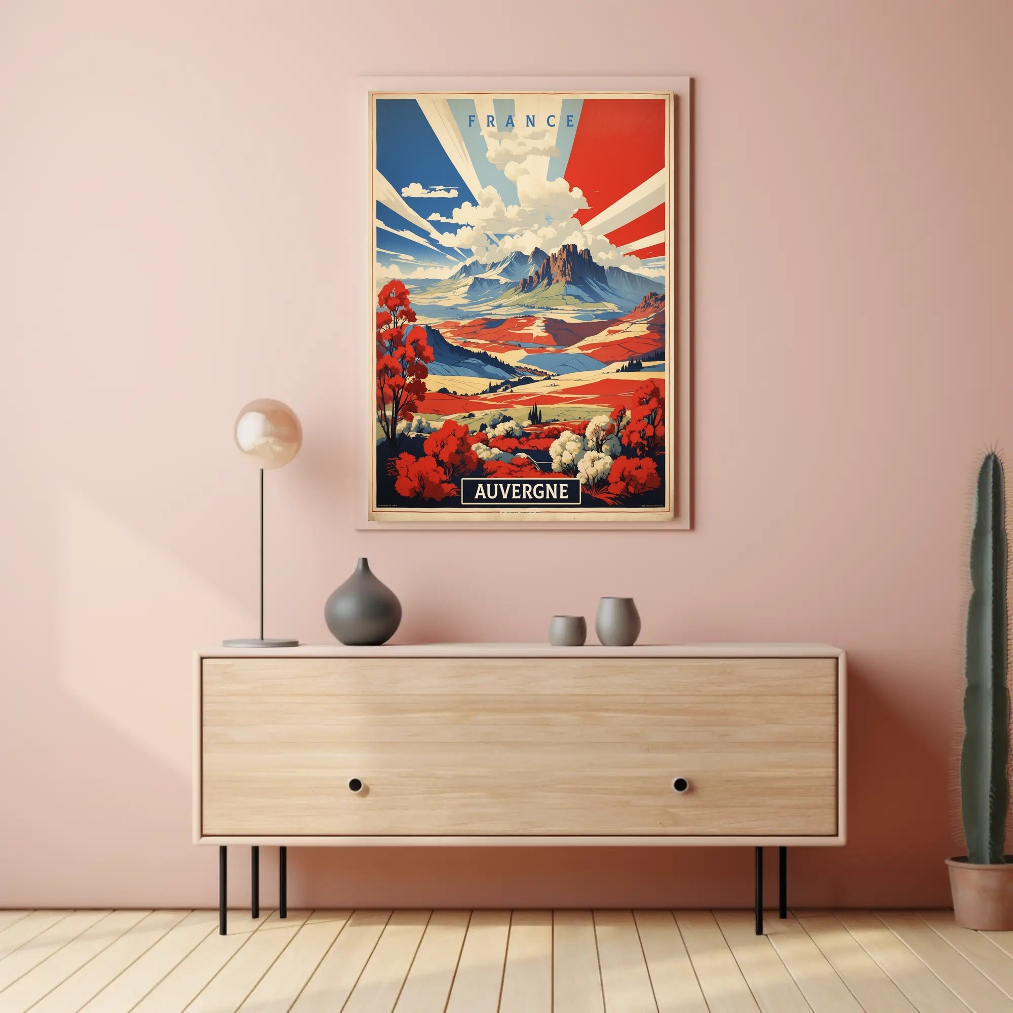 Scenic View of Auvergne: Vibrant Vintage Travel Poster PosterGoat
