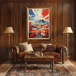 Scenic View of Auvergne: Vibrant Vintage Travel Poster PosterGoat