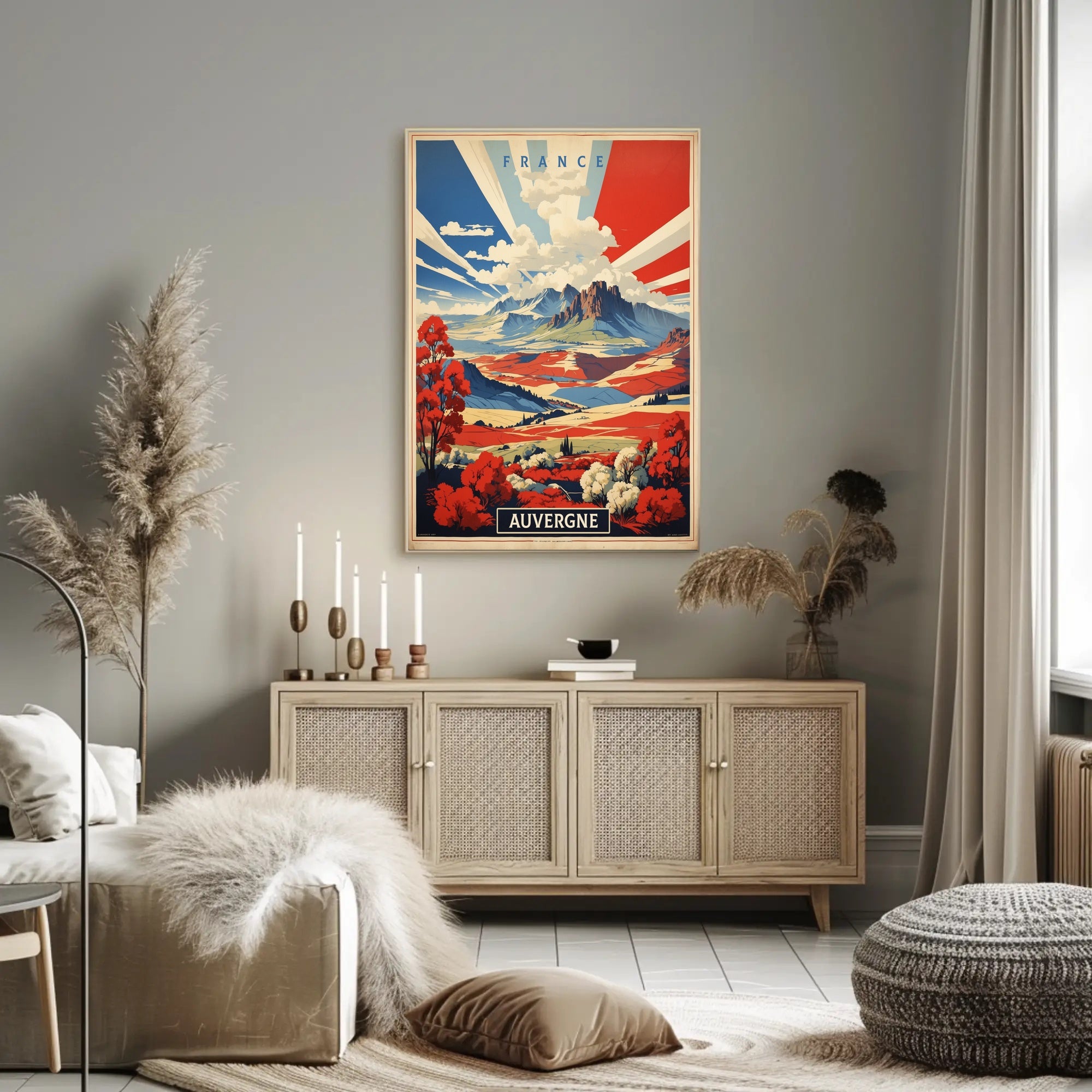 Scenic View of Auvergne: Vibrant Vintage Travel Poster PosterGoat