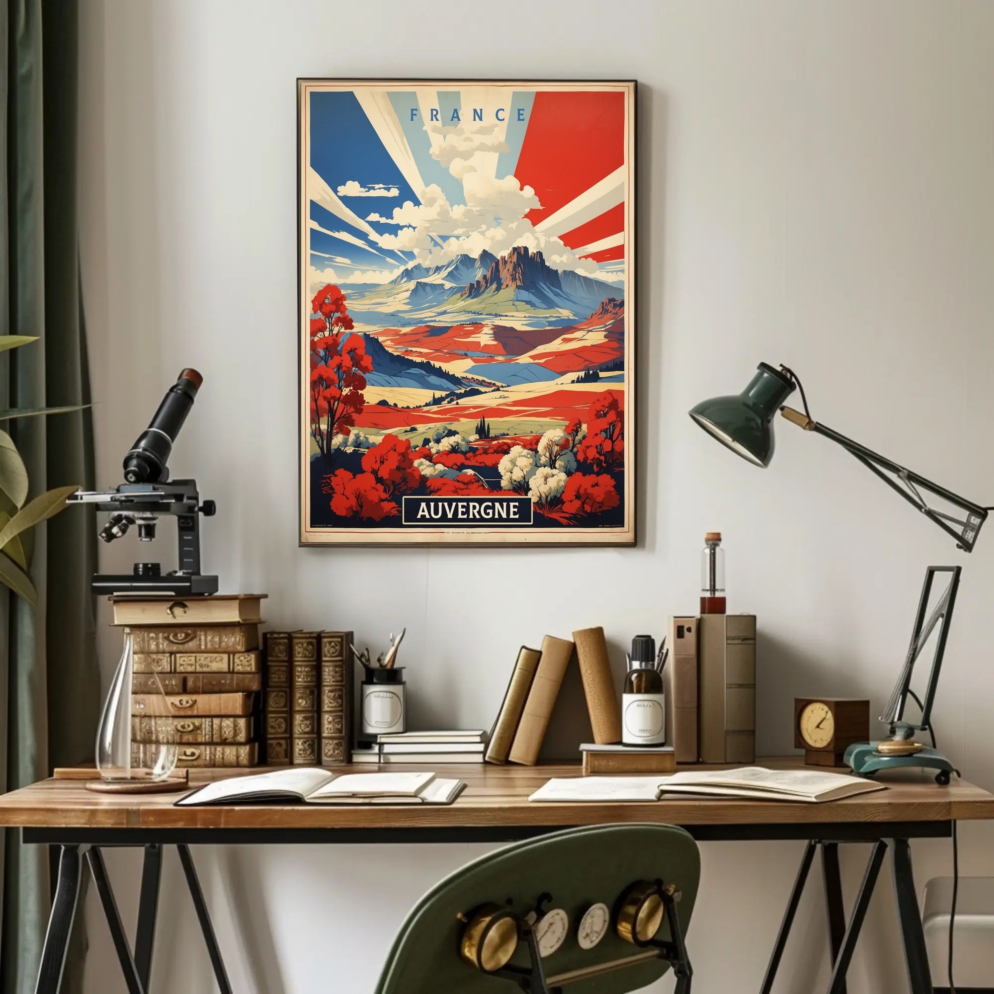 Scenic View of Auvergne: Vibrant Vintage Travel Poster PosterGoat