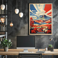 Scenic View of Auvergne: Vibrant Vintage Travel Poster PosterGoat