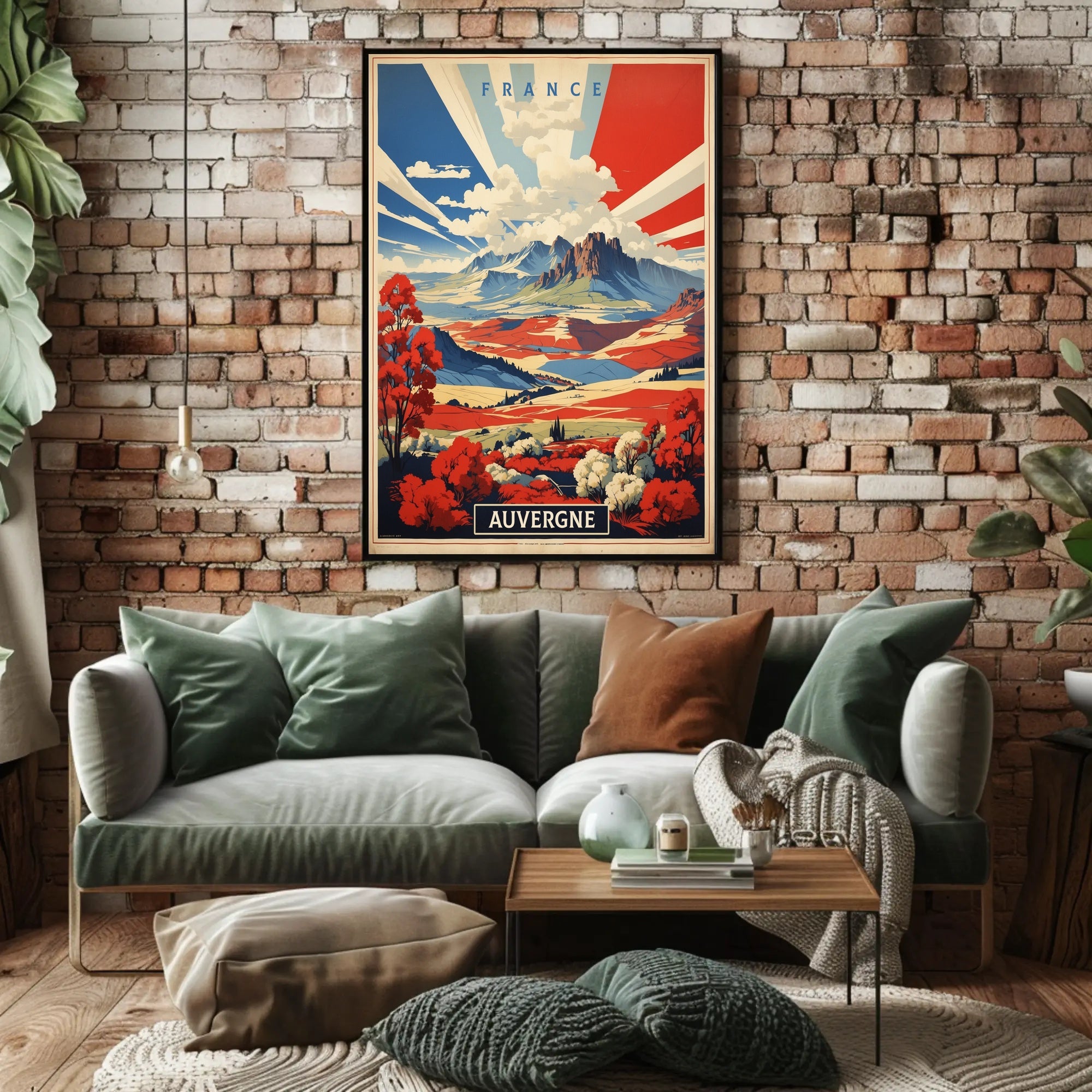 Scenic View of Auvergne: Vibrant Vintage Travel Poster PosterGoat