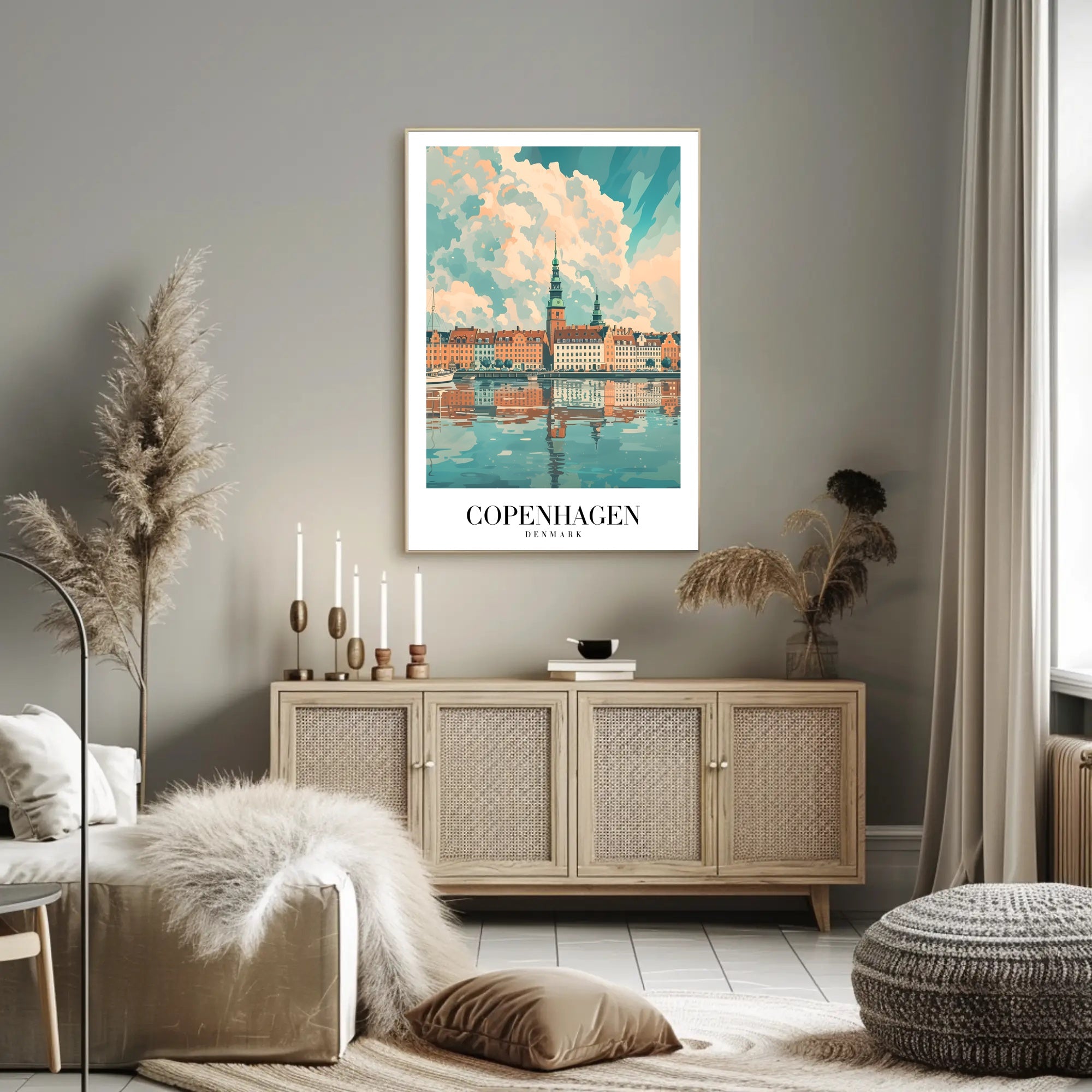 Scenic View of Copenhagen Waterfront Urban or Cityscape Poster PosterGoat