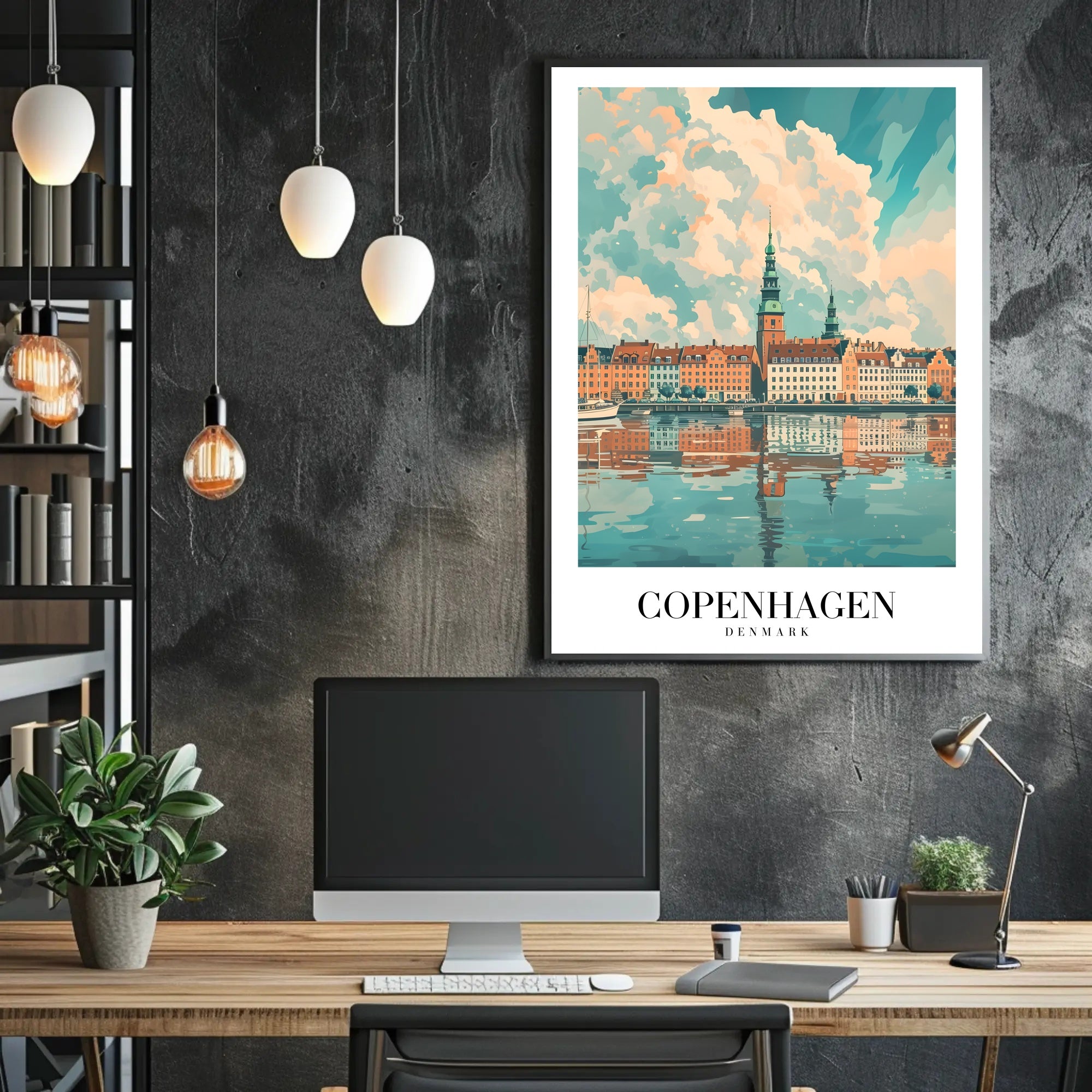 Scenic View of Copenhagen Waterfront Urban or Cityscape Poster PosterGoat