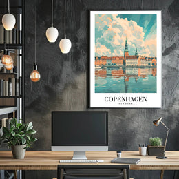Scenic View of Copenhagen Waterfront Urban or Cityscape Poster PosterGoat