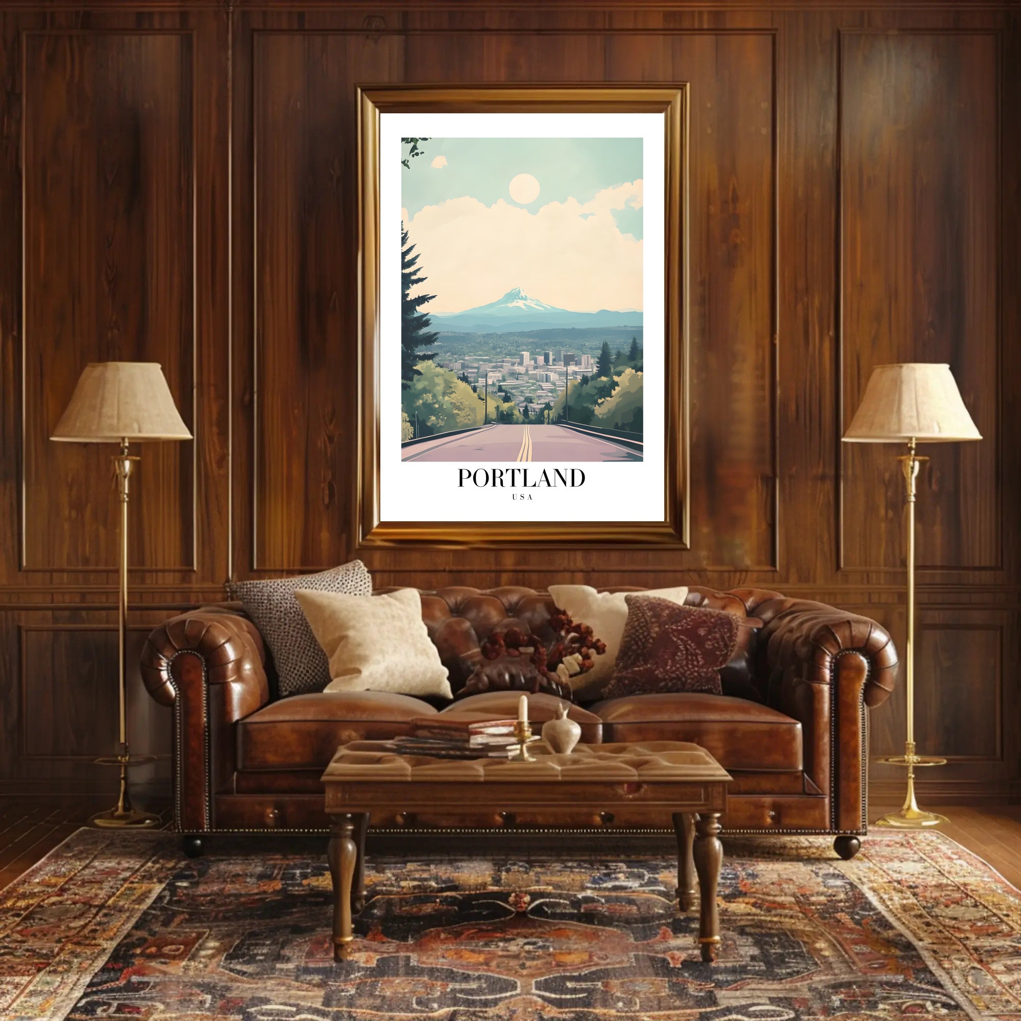 Scenic View of Portland, USA Travel Poster PosterGoat